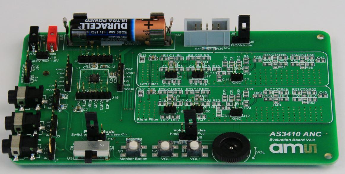 ams OSRAM-AS3410 EK-ST Cartes et kits de développement de circuit intégré d'amplificateur AS3410 Audio Amplifier Evaluation Kit