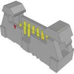 Conn Ejector Header HDR 12 POS 2mm Solder ST Top Entry Thru-Hole Tube