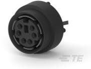 TE Connectivity-5750327-1 Conector circular Conn Circular DIN SKT 6 POS Solder ST Thru-Hole 6 Terminal 1 Port Tray