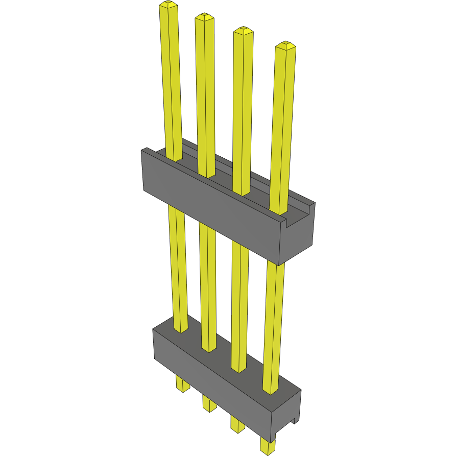 Samtec-DW-04-12-G-S-600 Steckverbinderleisten und Leiterplattenbuchsen Conn Board Stacker HDR 4 POS 2.54mm Solder ST Top Entry Thru-Hole Bulk