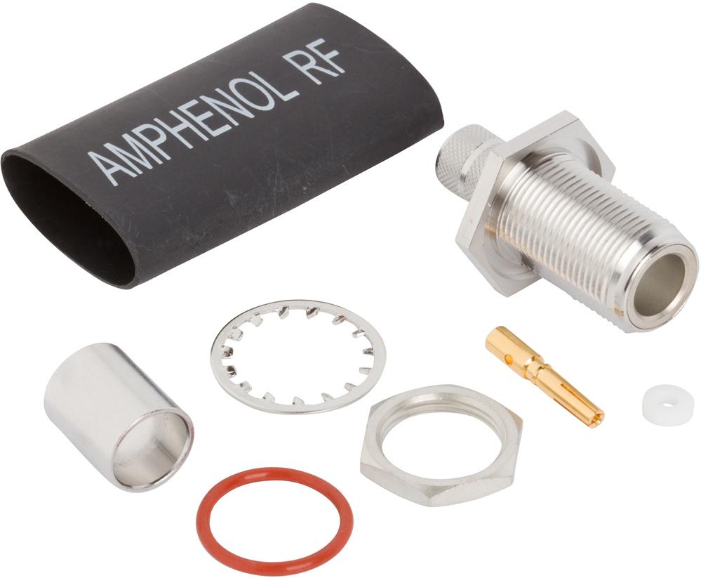 Amphenol RF-082-6643 射频连接器 Conn Type N 0Hz to 6GHz 50Ohm ST Panel Mount RCP Gold Bag