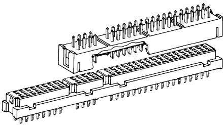Eaton-VSR01VT18A01 Piastre connettori e prese PCB Conn Socket Strip RCP 36 POS 2.54mm Solder ST Top Entry Thru-Hole