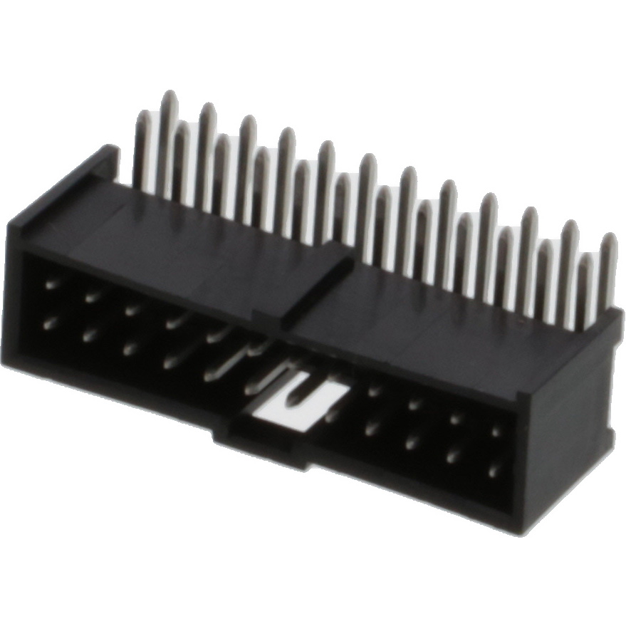 Molex-90130-3124 Embases de raccordement et réceptacles PCB Conn Shrouded Header (4 Sides) HDR 24 POS 2.54mm Solder RA Thru-Hole C-Grid III Tray