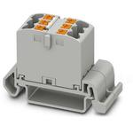 Conn Distribution Terminal Block 6 POS Spring Clamp DIN Rail/Panel Mount 24A