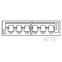 TE Connectivity-640136-4 Connector Discrete Wire Housing 04P EDGE CONN HSG, BIF-LEAF