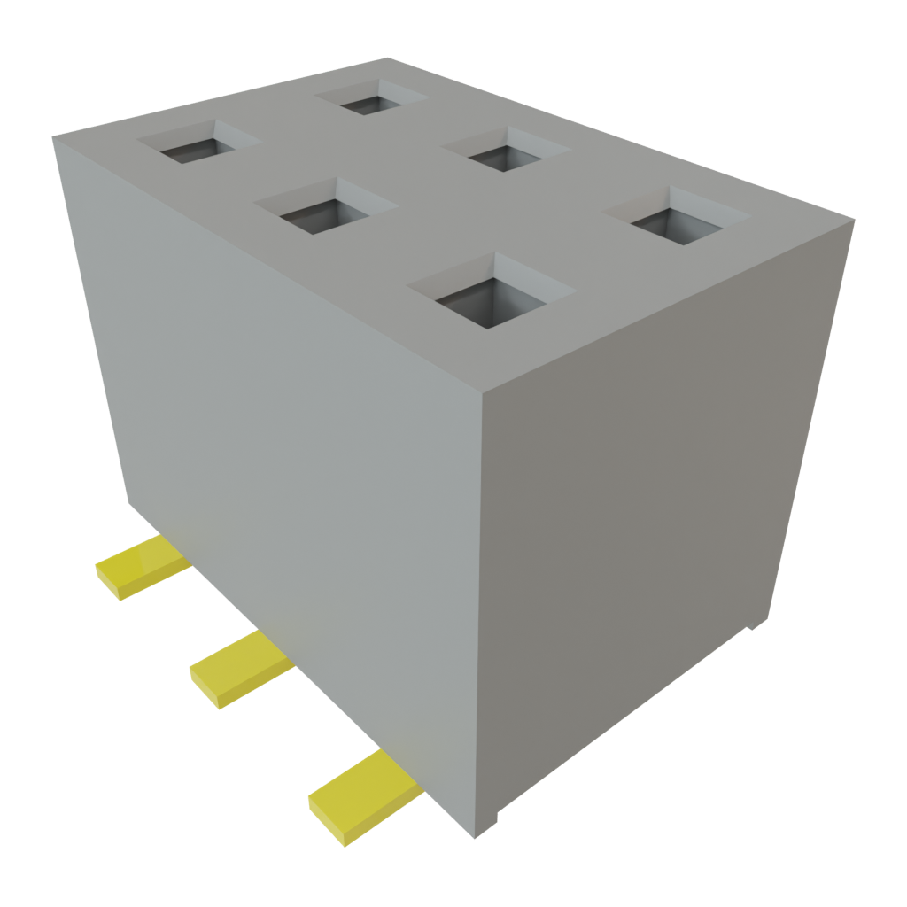 Samtec-TLE-103-01-G-DV-A Connector Headers and PCB Receptacles Conn Socket Strip SKT 6 POS 2mm Solder ST Bottom Entry SMD TIGER BEAM™ Tube