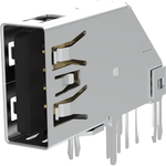 Amphenol Communications Solutions-GSB191363F1C9HR Connector USB Conn USB 2.0 Type A RCP 4 POS 1.4mm Solder RA Thru-Hole 4 Terminal 1 Port Tray