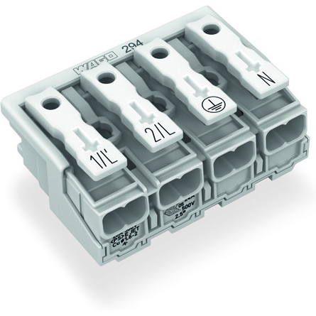 WAGO-294-5024 Steckverbinder Conn Power 4Power POS Spring Clamp ST Panel Mount 1 Port Foil