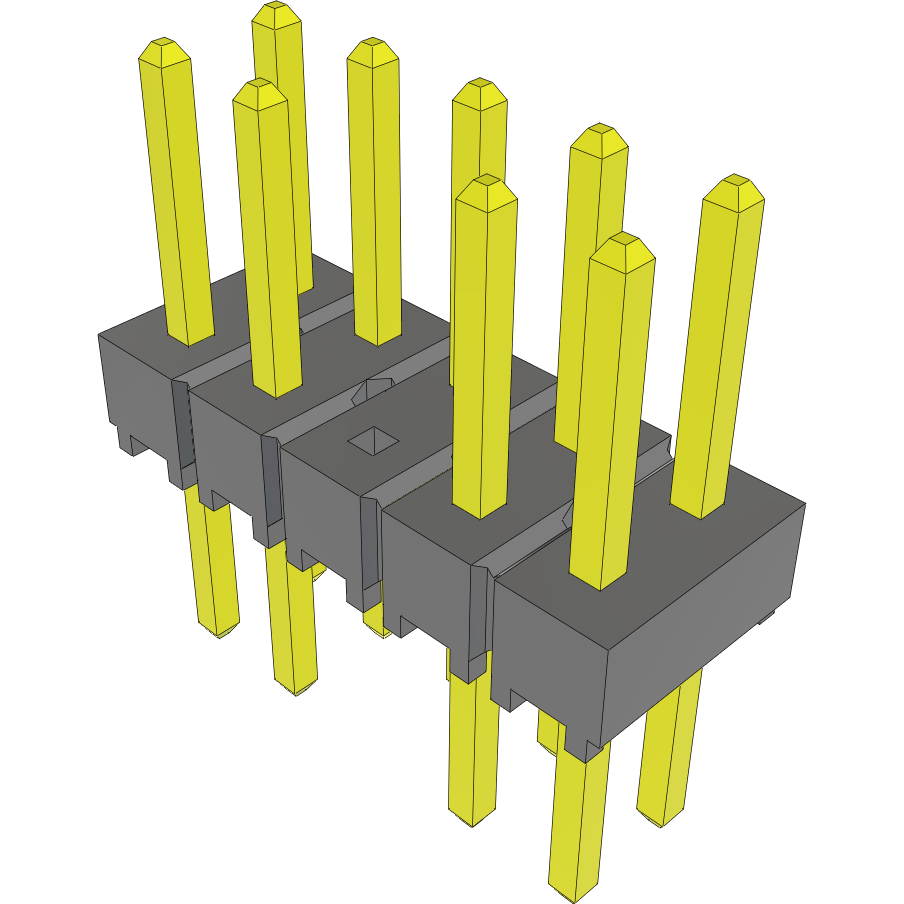 Samtec-TSW-105-08-S-D-005 Embases de raccordement et réceptacles PCB Conn Unshrouded Header HDR 10 POS 2.54mm Solder ST Top Entry Thru-Hole Bulk