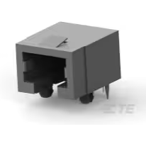 TE Connectivity-106066-2 Connector Telephone and Telecom Conn RJ-45 F 8 POS 1.27mm Solder RA Thru-Hole 8 Terminal 1 Port Cat 3 Tray