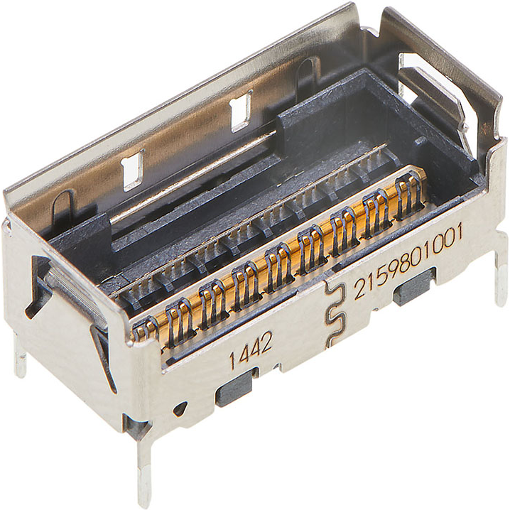 Molex-2159801001 Interfaz de conector Conn I/O Connector PL 56 POS 0.5mm/0.625mm Solder ST SMD 56 Terminal NearStack HD 1 Port T/R