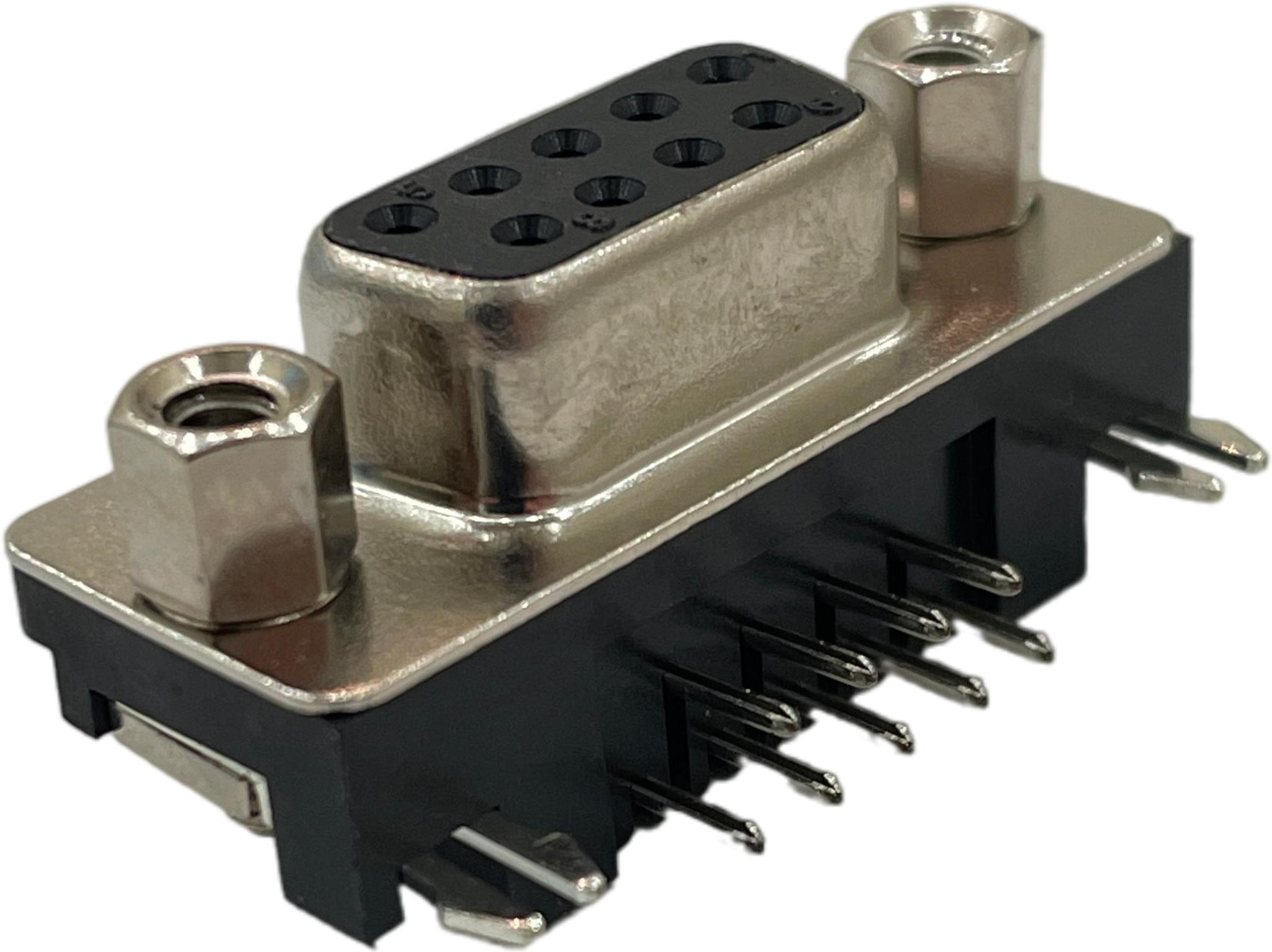 ADAM TECH-DE09-SN-25 Steckverbinder, D-Sub Conn D-Sub SKT 9 POS 1.38mm Solder RA Thru-Hole 9 Terminal 1 Port