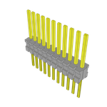 Conn Unshrouded Header HDR 11 POS 1.27mm Solder ST Top Entry Thru-Hole Tube