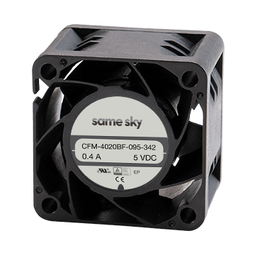 Same Sky (formerly CUI Devices)-CFM-4020BF-035-114 Compressori e ventole DC Fan Axial Ball Bearing 5V 4.5V to 5.5V 4.38CFM 11.4dB 40 X 40 X 20mm Box