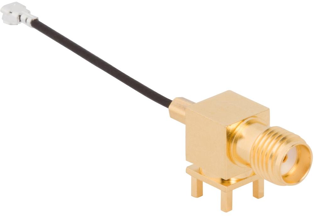 Amphenol RF-095-902-492-300 Assemblage de câble coaxial Cable Assembly 1.13mm Cable 0.3m SMA to AMC F-M Bag