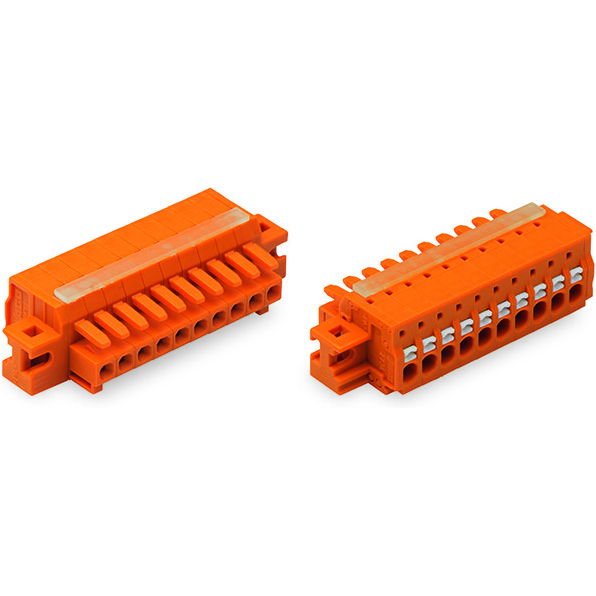 WAGO-2734-216/027-000 Blocchi terminali connettore Conn PC Terminal Block F 16 POS 3.81mm Spring Clamp ST Panel Mount 10A Box