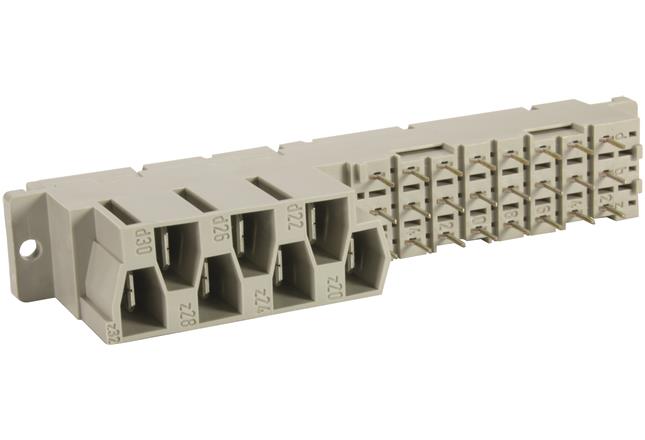 HARTING-09062312822 Steckverbinder, Mutterplatine Conn DIN 41612 F 7Power/24Signal POS 5.08mm Faston/Solder ST Cable Mount/Thru-Hole