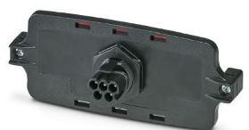 PHOENIX CONTACT-1143768 null ECS Family Faceplate, Ready For Integration Of One Pv Prc5 Connector, Screw Locking, Rated Ip66/67/69 When Combined With ECS Housing, Color Black (9005), Width 163 mm, Height 30 mm, Depth 62 mm