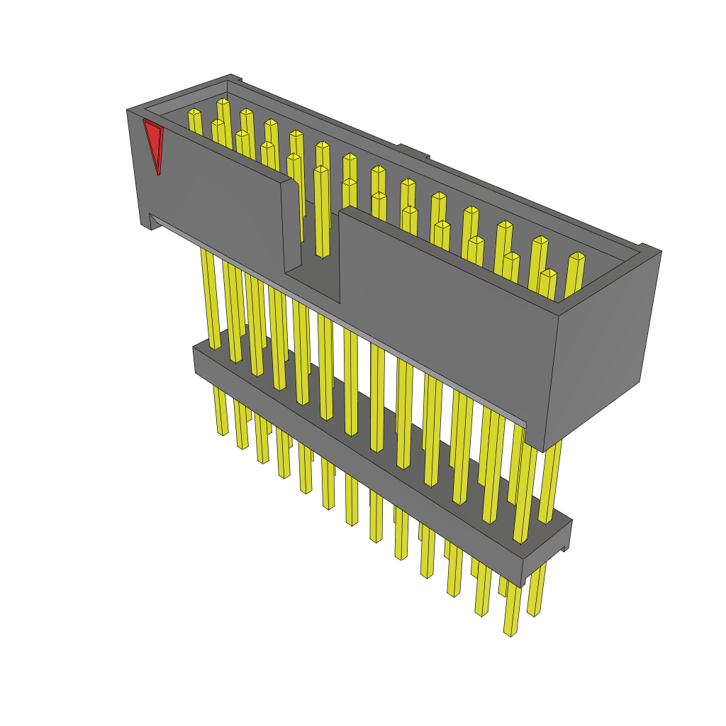 Samtec-ZSS-113-06-L-D-880 连接器插头及 PCB 插座 Conn Elevated Shrouded Header HDR 26 POS 2.54mm Solder ST Top Entry Thru-Hole Layer