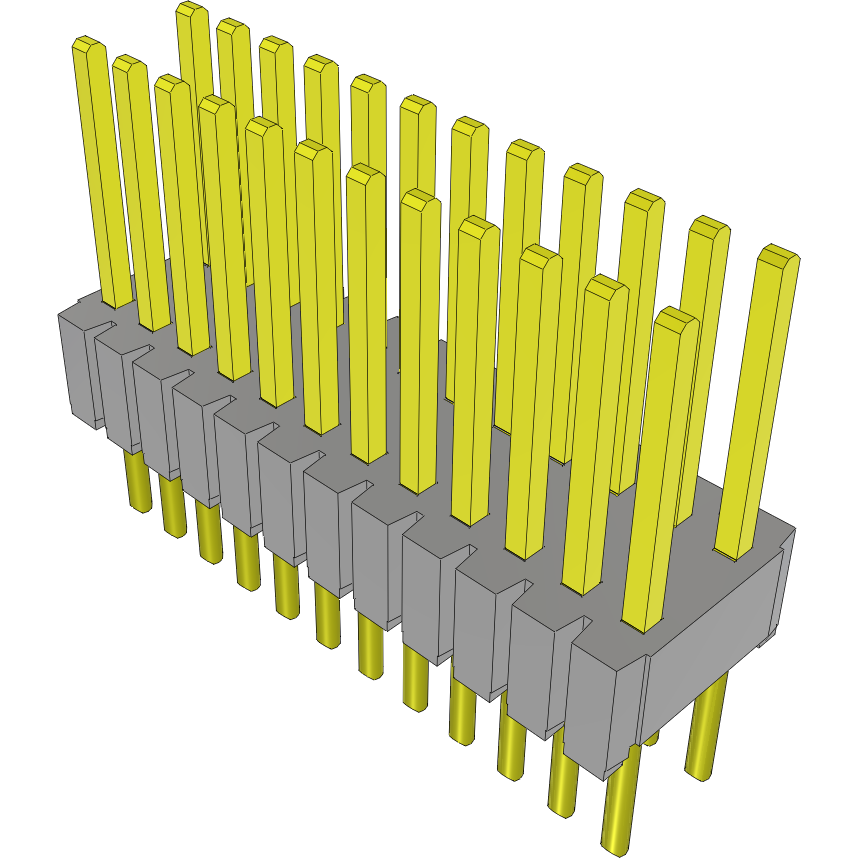 Samtec-HTMS-112-01-S-D Embases de raccordement et réceptacles PCB Conn Unshrouded Header HDR 24 POS 1.27mm Solder ST Top Entry Thru-Hole Tube