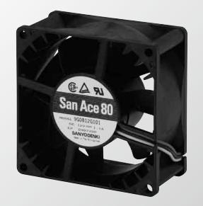 SANYO DENKI-9G0812P1K081 Compressori e ventole DC Fan Axial Ball Bearing 12V 10.8V to 13.2V 109CFM 58dB 80 X 80 X 38mm