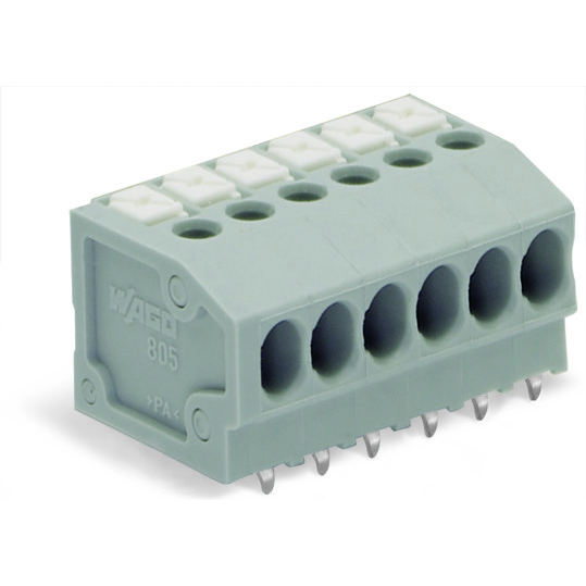 WAGO-805-155 连接器接线板 Conn PCB Terminal Block F 5 POS 3.5mm Solder ST Thru-Hole 17.5A Box