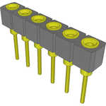 Conn Socket Strip SKT 6 POS 2.54mm Solder ST Top Entry Thru-Hole Tube