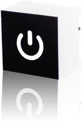 Visual Communications-CTHS15CIC04ONOFF Switch Push Button Switch Push Button OFF ON SPST Flush Square Button Thru-Hole PC Pins Tray