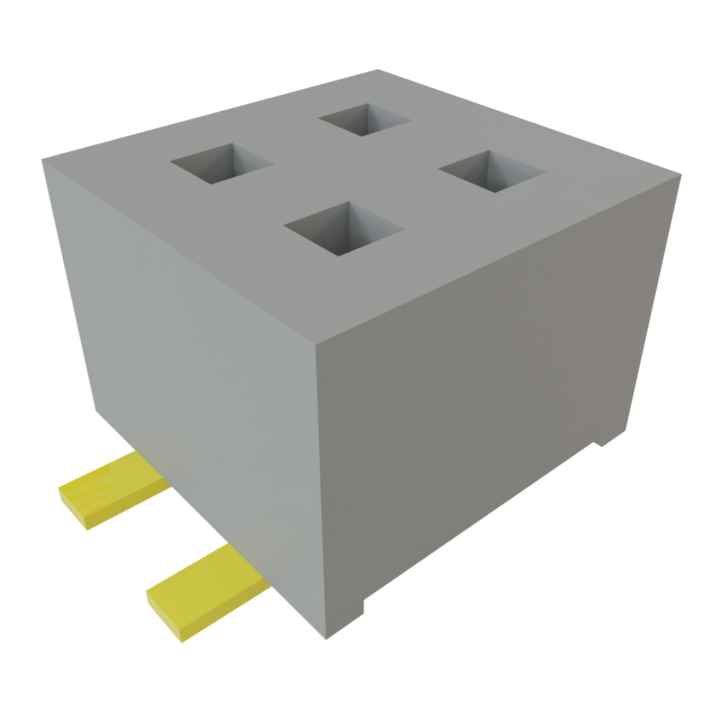 Samtec-CLP-102-02-G-D Embases de raccordement et réceptacles PCB Conn Socket Strip SKT 4 POS 1.27mm Solder ST Top Entry SMD TIGER CLAW™ Bag