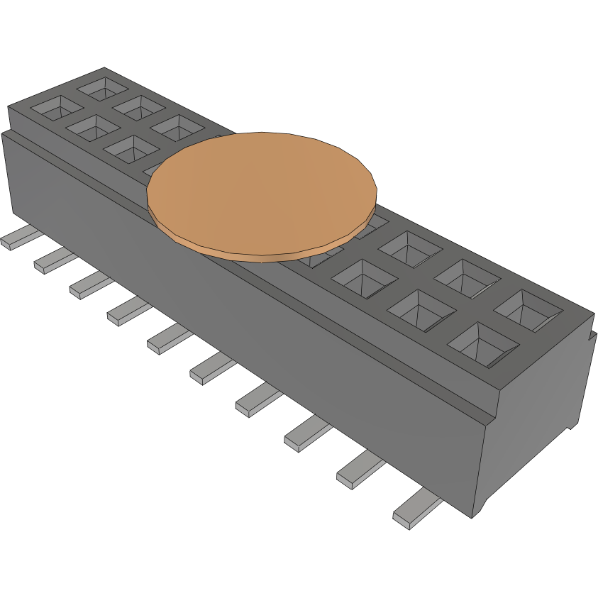 Samtec-CLM-110-02-LM-D-K Cabezales del conector y receptáculos PCB Conn Micro Socket Strip SKT 20 POS 1mm Solder ST SMD Tube