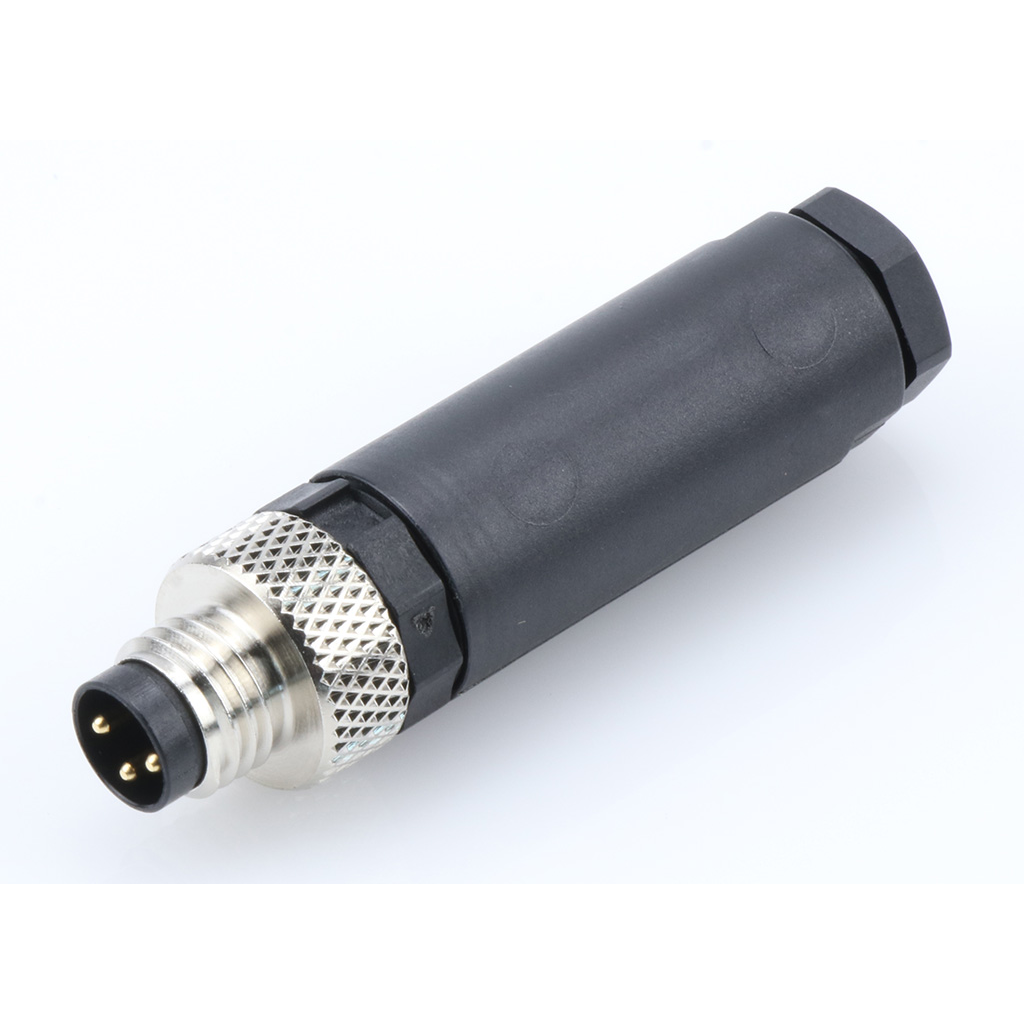 Molex-N03MA03134 Connecteur circulaire Nano-Change (M8) Field Attachable Connector 3 Poles Straight Male Unshielded Screw Termination Cable Diameter 3.50-5.00mm