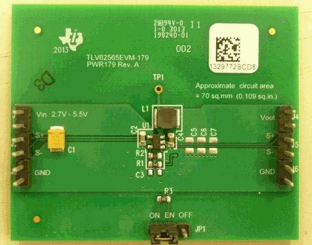 Texas Instruments-TLV62565EVM-179 Energiemanagement, Entwicklungsplatinen und -kits TLV62565 DC to DC Converter and Switching Regulator Chip 1.74V to 1.83V Output Evaluation Board