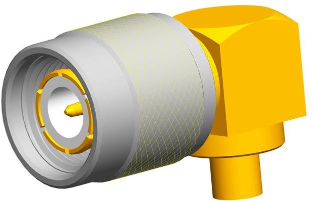 Amphenol RF-122422 RF-Steckverbinder Conn TNC 0Hz to 11GHz 50Ohm Solder RA Cable Mount PL Gold