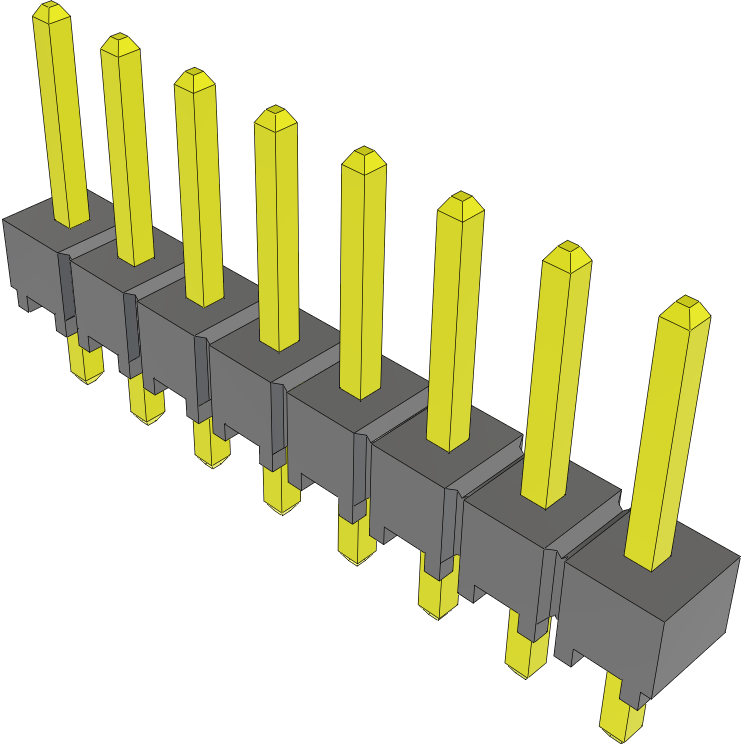 Samtec-HTSW-108-07-G-S Cabezales del conector y receptáculos PCB Conn Unshrouded Header HDR 8 POS 2.54mm Solder ST Top Entry Thru-Hole Bulk