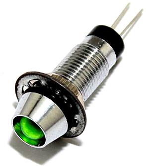 Mallory Sonalert Products-FL1M-8CJ-3-G24V Panel Mount Indicators LED Panel Mount Indicator Uni-Color Green 10000mcd 2-Pin Bulk