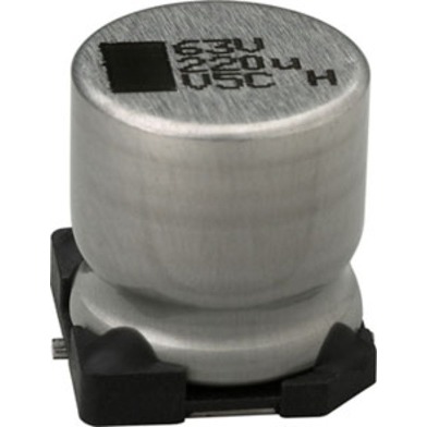 Vishay-MAL214097805E3 Kondensator, Aluminium Cap Aluminum Lytic 10uF 63V 20% (8 X 10mm) SMD 0.145A 1500h 125°C T/R Automotive AEC-Q200