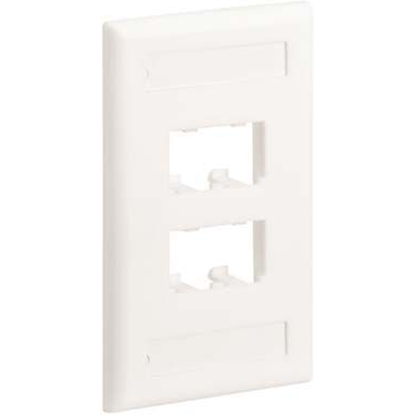 Panduit-CFPL4IWY Steckverbinderzubehör Mini-Comp 4 Position Vertical Faceplate With Label