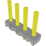 Conn Unshrouded Header HDR 4 POS 2.54mm Solder ST Top Entry Thru-Hole Bulk
