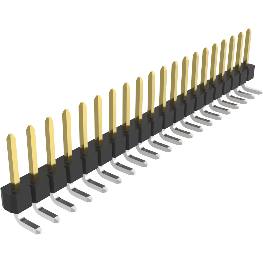 Amphenol Communications Solutions-68015-420HLF Steckverbinderleisten und Leiterplattenbuchsen BergStik®, Board to Board connector, Unshrouded Right Angled Header, Through Hole, Single Row, 20 Positions, 2.54 mm (0.100in) Pitch