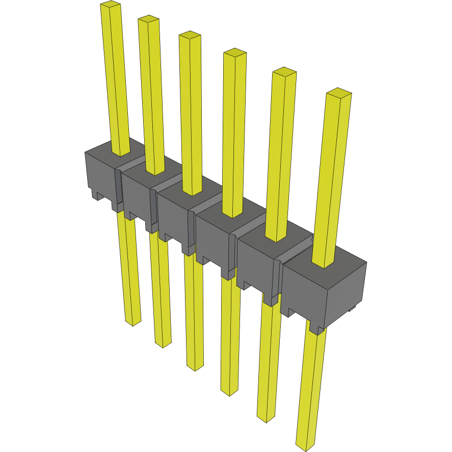 Samtec-MTSW-106-09-T-S-295 Connector Headers and PCB Receptacles Conn Unshrouded Header HDR 6 POS 2.54mm Solder ST Top Entry Thru-Hole Bulk