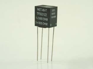 Triad Magnetics-MET-46-T Audiotransformator Audio Transformer 1:1 1500Vrms 85Ohm Prim. DCR 110Ohm Sec. DCR 4 Terminal Pin Thru-Hole