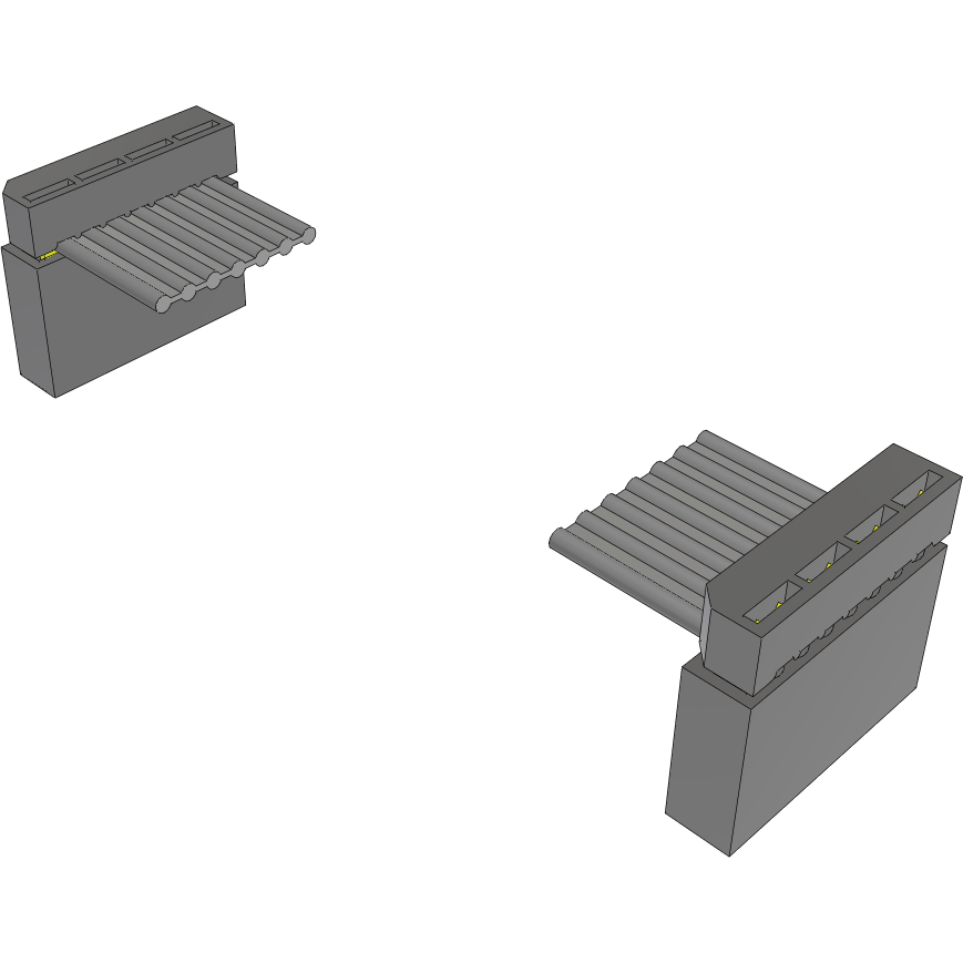 Samtec-IDSS-04-D-12.00 Montaje de cables de cinta/plano Cable Assembly 0.304m 28AWG 2.54mm 4 to 4 POS IDC Connector to IDC Connector F-F Bulk