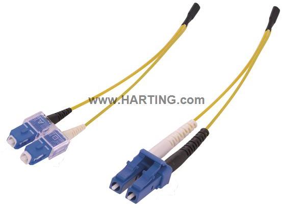 HARTING Technology Group-33012410030033 Cable Assembly Fiber Optic Cable Assembly Fiber Optic 3m Duplex SC to Duplex LC 2 to 2 POS PL-PL