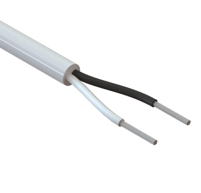 Tensility International-30-00351 多芯电缆 Multi-Conductor Cable Polyvinyl Chloride 2Conductors 18AWG 5.4mm 300V White Polyvinyl Chloride