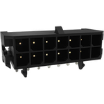 Minitek® Pwr 3.0 HCC, Wire to Board connector, header, Dual row, Right-Angle Through hole, Tin plating, Black Color, 8 positions, Glow Wire Compatbile