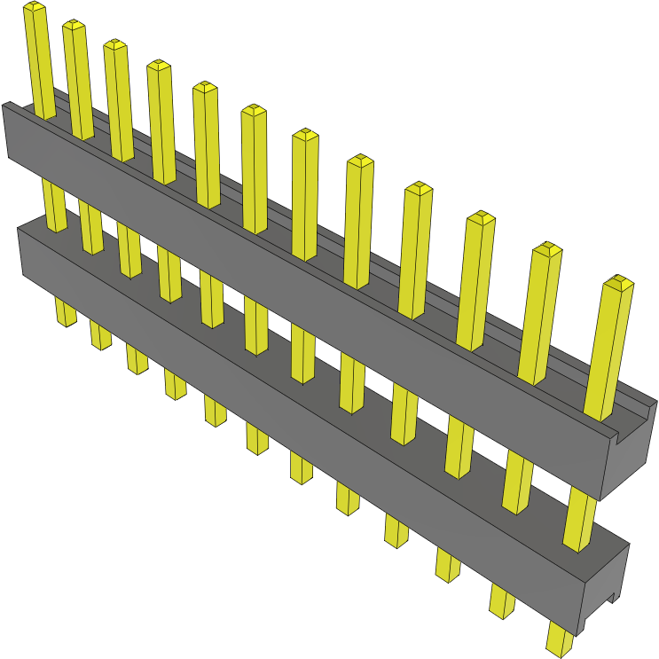Samtec-DW-12-15-T-S-340 Connector Headers and PCB Receptacles Conn Board Stacker HDR 12 POS 2.54mm Solder ST Top Entry Thru-Hole Bulk