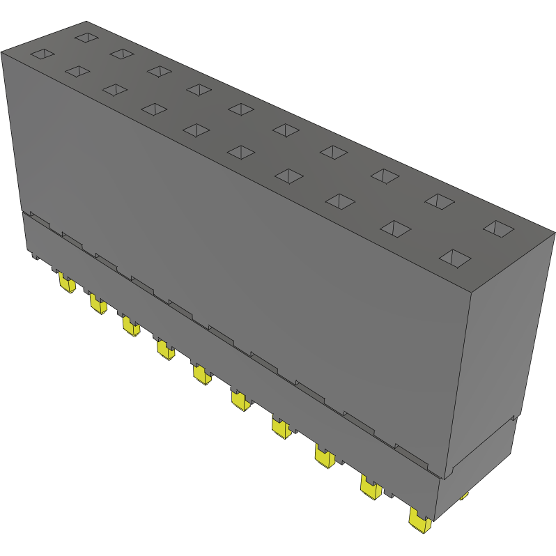 Samtec-ESW-110-12-G-D Cabezales del conector y receptáculos PCB Conn Elevated Socket SKT 20 POS 2.54mm Solder ST Top Entry Thru-Hole Tube