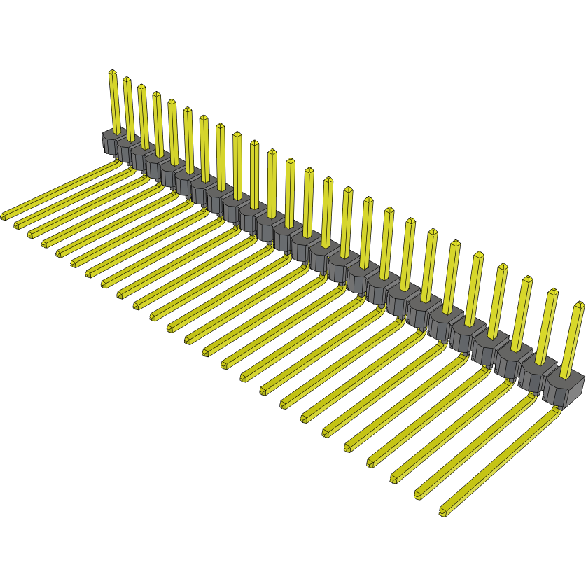 Samtec-TSW-125-30-T-S-RA Steckverbinderleisten und Leiterplattenbuchsen Conn Unshrouded Header HDR 25 POS 2.54mm Solder RA Side Entry Thru-Hole Bulk
