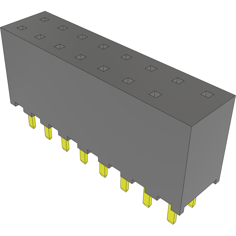 Samtec-SQW-108-01-F-D-001 连接器插头及 PCB 插座 Conn Socket Strip SKT 16 POS 2mm Solder ST Top Entry Thru-Hole Tube