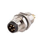 5 Pins, Panel Mount, Rear Fastened M8 x 0.5, B-Coding, Screw Copper Alloy, IP67, M8 Female Circular Connector Jack